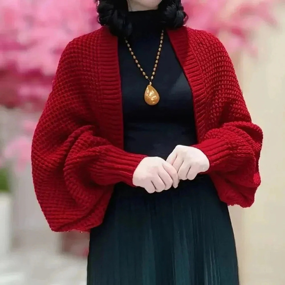 Bat Sleeves Knitted Shawl (One Size) - Picture 1 of 4